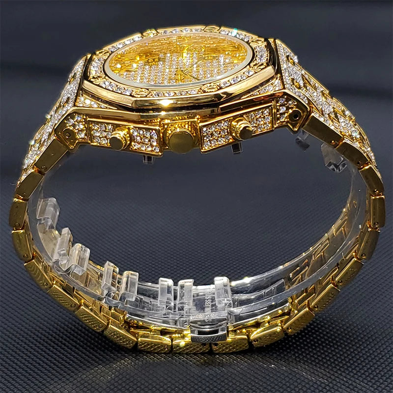 Iced Out Gold Watch