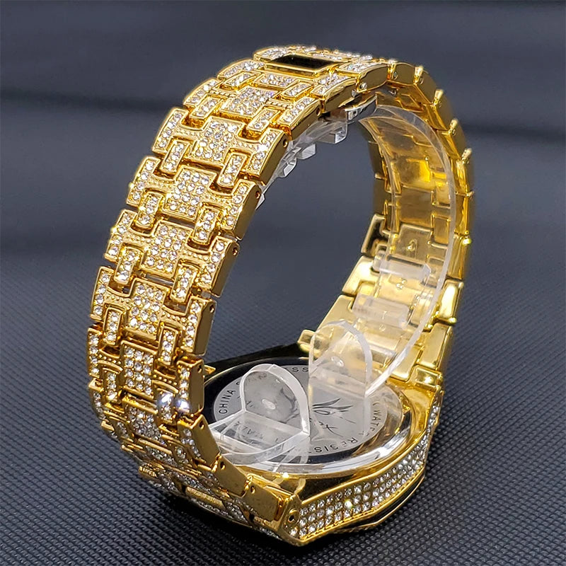 Iced Out Gold Watch