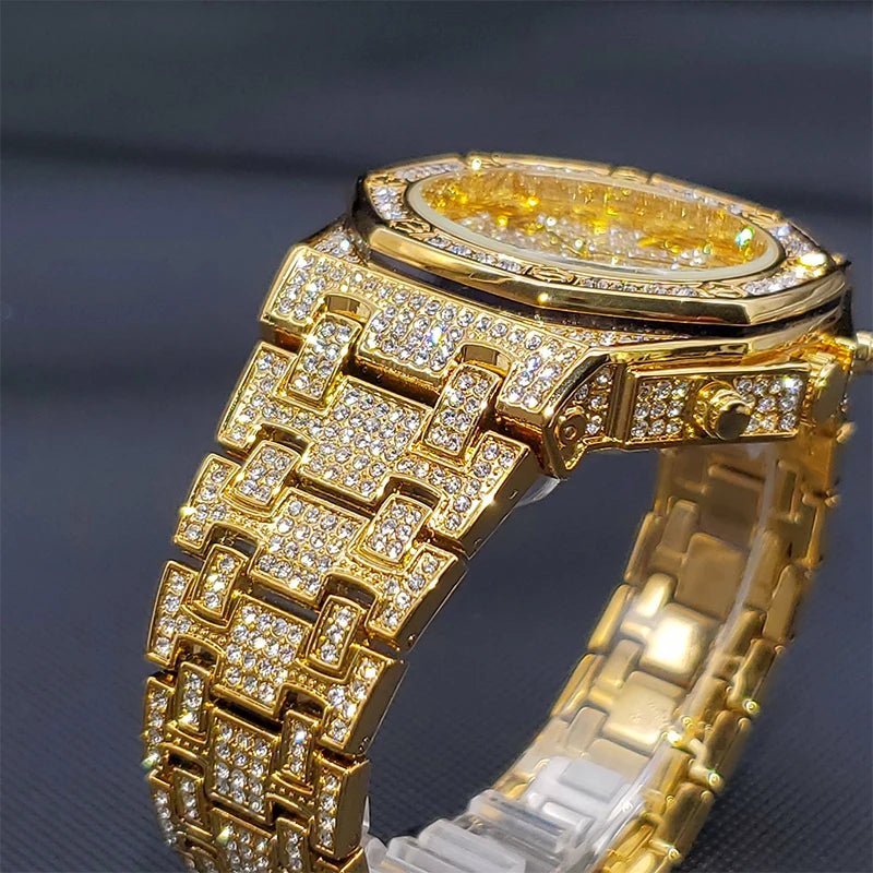 Iced Out Gold Watch