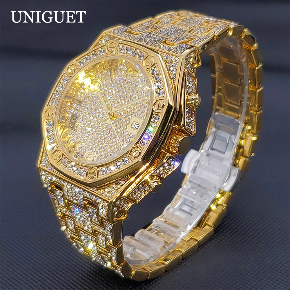 Iced Out Gold Watch