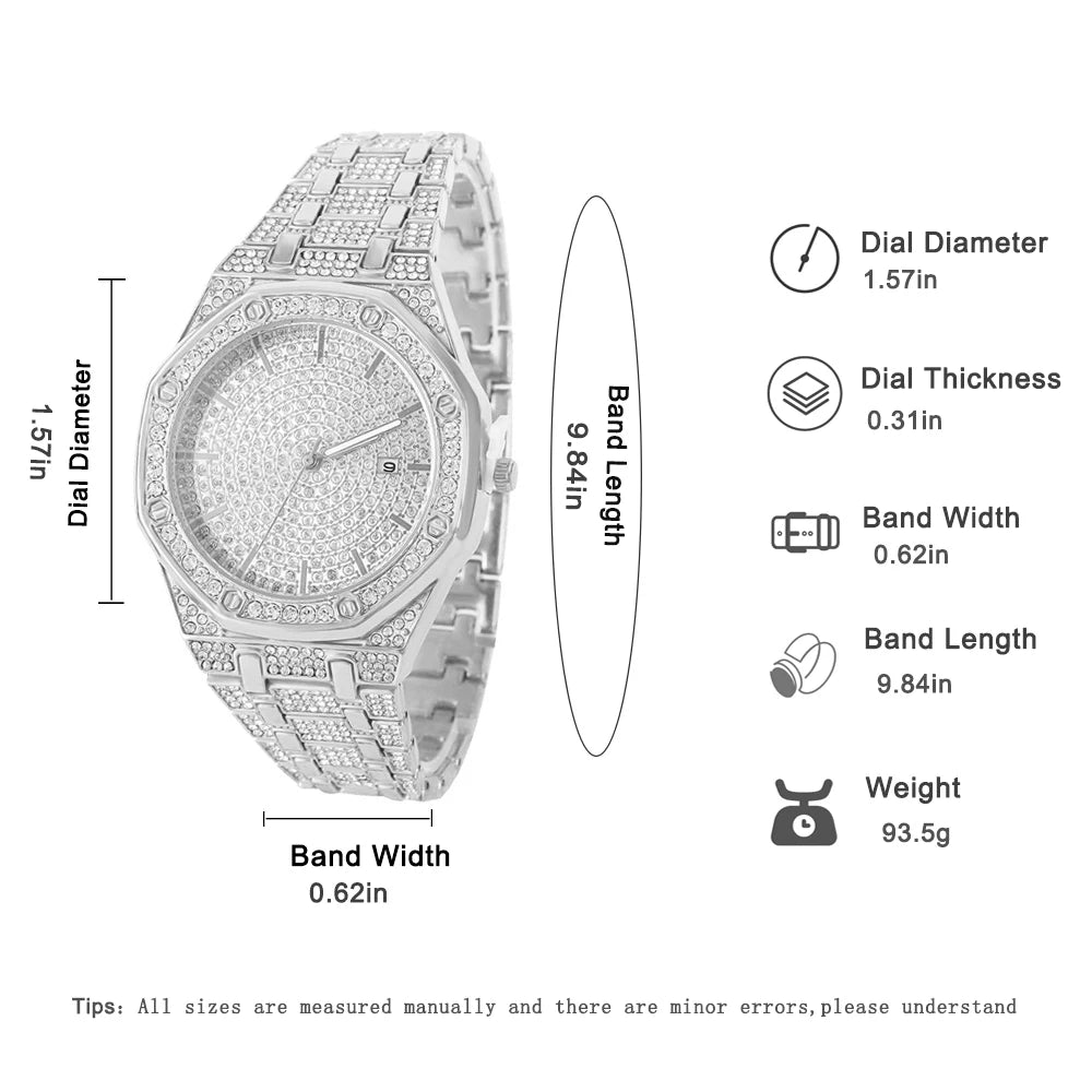Luxury Iced Out Gold Watch for Men – Bling Bling Hip Hop Diamond Style