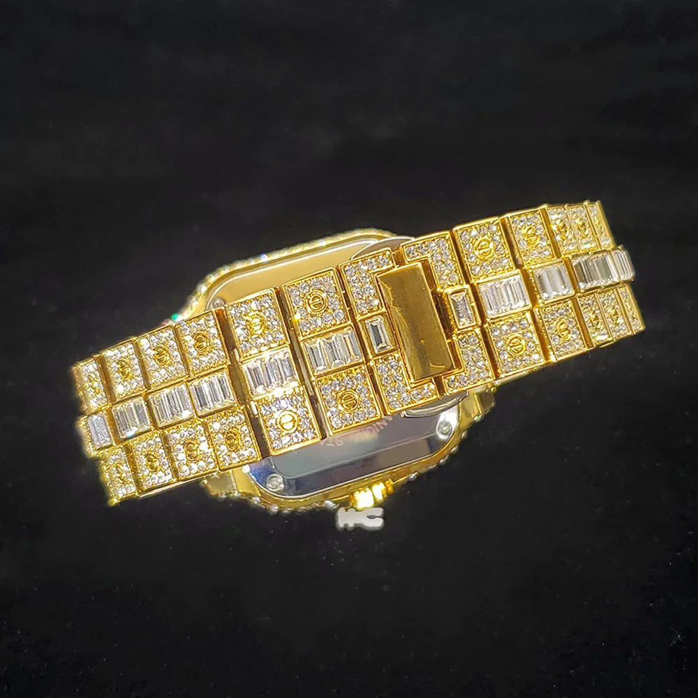 Yellow-Gold Iced Diamond Watch