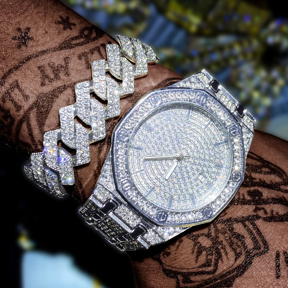 Luxury Iced Out Gold Watch for Men – Bling Bling Hip Hop Diamond Style