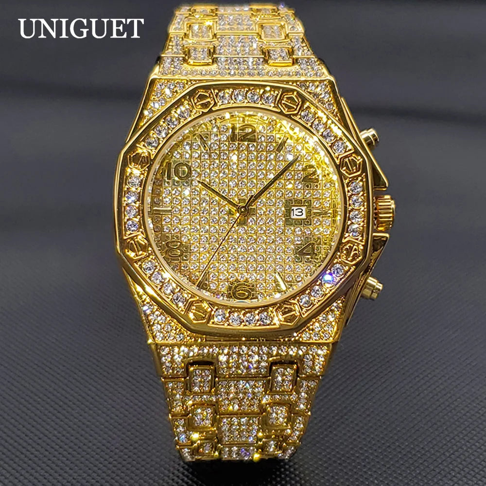 Iced Out Gold Watch
