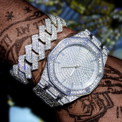Luxury Iced Out Gold Watch for Men – Bling Bling Hip Hop Diamond Style